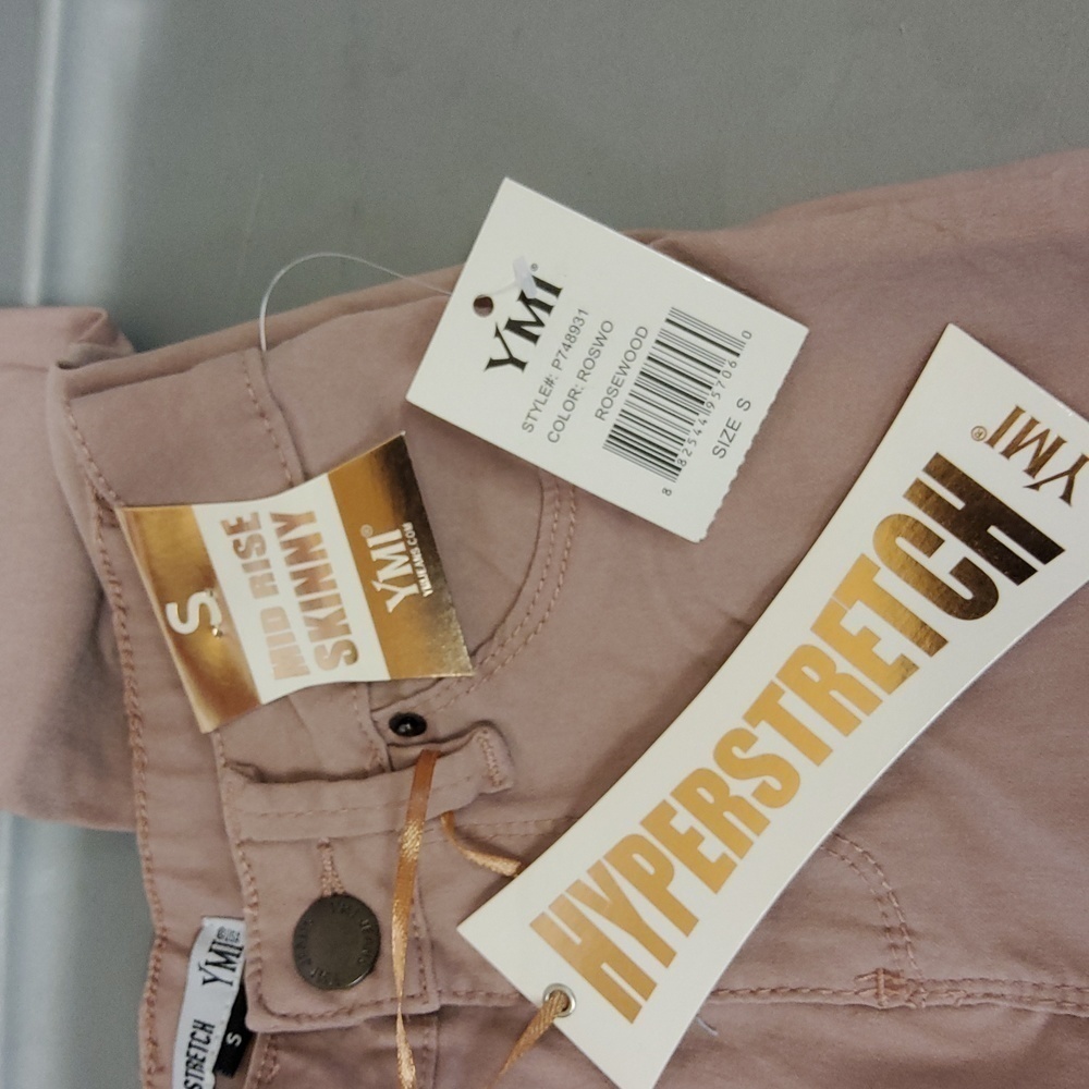 Ymi mid rise skinny hyper  stretch rosewood jeggings - Picture 2 of 4